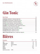 Menu Bonamour - Les bières et gin tonic