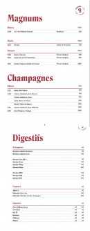 Menu Bonamour - Les magnums, champagnes et digestifs