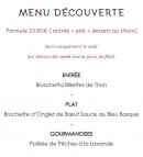 Menu Le Regalty - Menu découverte