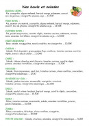Menu Le Spot - Les bowls, salades