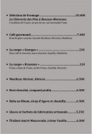 Menu Les Copains d'Abord - Les desserts