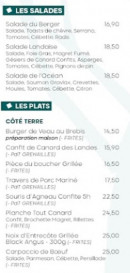 Menu Au petit Saintemarie - Les salades et plats