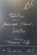 Menu Brasserie du Trinquet - exemple de menu