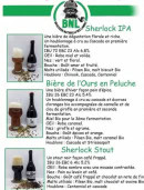 Carte et menu de Brasserie Naturelle des Landes à Lit et Mixe — Les bières de l&amp;#039;ours, Sherlock IPA et Sherlock stouf