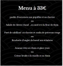 Menu Le Bistrot de la Mer - Menu à 33€