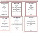 Menu Déesse des Gourmets - Les menus