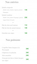 Carte et menu de Aux tauzins à Montfort en Chalosse — les entrées et poissons