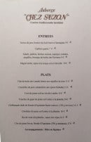 Menu Chez Suzon - Entrées et plats 