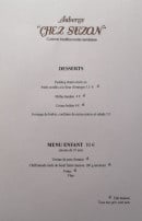 Menu Chez Suzon - Desserts et menu enfant 
