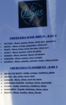 Carte et menu de La Vague Bar Rhumerie Grignotage à Vieux Boucau les Bains — Les cocktails