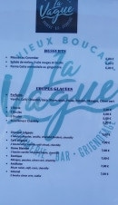 Carte et menu de La Vague Bar Rhumerie Grignotage à Vieux Boucau les Bains — Les desserts et coupes glaces
