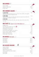 Carte et menu de Le Poisson Rouge à Vieux Boucau les Bains — entres, plats, desserts....