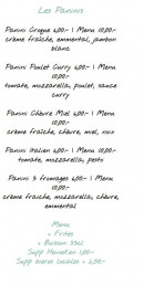 Carte et menu de Sandwicherie Moana à Vieux Boucau les Bains — Les paninis