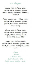 Carte et menu de Sandwicherie Moana à Vieux Boucau les Bains — Les burgers