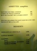 Menu La Guinguette Why not - Les assiettes et desserts