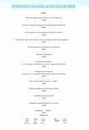 Carte et menu de Restaurant De La mer à Vielle Saint Girons — Les poissons, viandes et fruits de mer