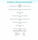 Carte et menu de Restaurant De La mer à Vielle Saint Girons — Les entrées et moules