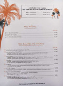 Menu La Playa - Huîtres, salades et entrées