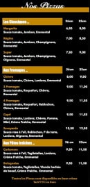 Menu Au Parrain Pizza - Les pizzas