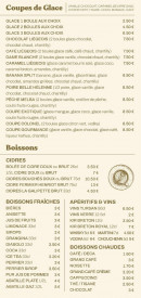 Menu Froment et Sarrasin - Les coupes de glaces et boissons