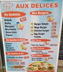 Menu Aux délices - Les sandwichs, burgers, ...