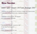 Menu Au Bacchus Gourmand - Menu bacchus