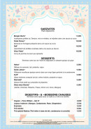 Menu Le Madras - Sabziates, desserts et digestifs,...