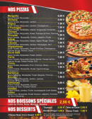 Menu O’Cheesy - Pizzas, boissons et desserts