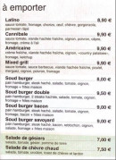 Menu Restaurant de la rose - Les pizzas suite