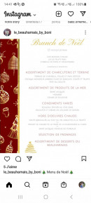 Carte et menu de Auberge le Beauharnais à La Ferte Beauharnais — Brunch de Noël