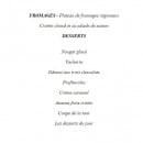 Menu Le Relais de la Tour - Les fromages, desserts