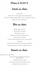 Menu Ferme des 3 Maillets - Le menu à 51.9