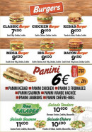 Menu La Station - Les burgers, paninis, ...