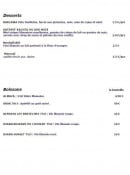 Menu Byblos - Les desserts et boissons