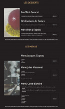 Menu Le Cercle - Les desserts et menus