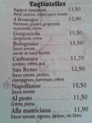 Menu Le San Remo - Les tagliatelles