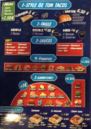 Menu Les tacos à papa - Les tacos