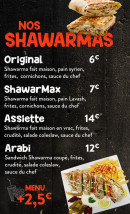 Menu ShawarmaX - Les shawarmas