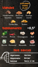 Menu ShawarmaX - Les suppléments et sauces