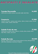Carte et menu de Siii Gelato à Andrezieux Boutheon — Les antipastis et salades