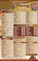 Menu Tony Pizz'Burgers - les pizzas, les caprices et les burgers 