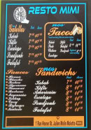 Menu Resto Mimi - Les galettes, tacos, ...