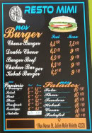 Menu Resto Mimi - Les burgers, salades, ...