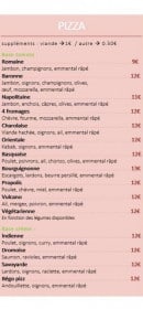 Carte et menu de Le Salvatorien à Saint Sauveur en Rue — Pizzas
