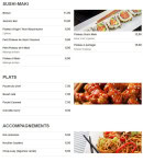 Menu Bubble Oishii - Sushi, maki et plats,...