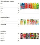 Menu Bubble Oishii - Limonade japonaise, jus exotiques et alcools