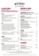 Menu Bistrot de la Poste - La carte