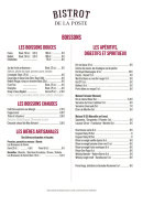 Menu Bistrot de la Poste - Les boissons