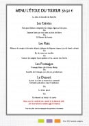 Menu Le Tisseur des Saveurs - Menu l'étol de tisseur