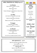 Menu Le Tisseur des Saveurs - Menu traditionnel et menu du jour